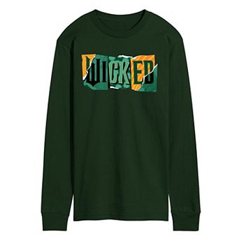 Men's Wicked For Good Logo Ripped Long Sleeve Graphic Tee
