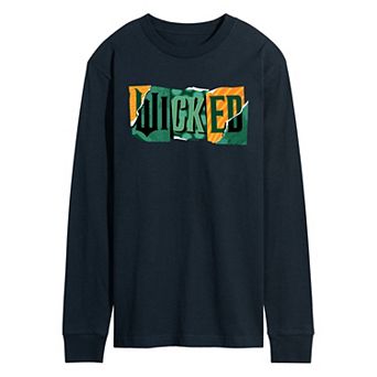 Men's Wicked For Good Logo Ripped Long Sleeve Graphic Tee