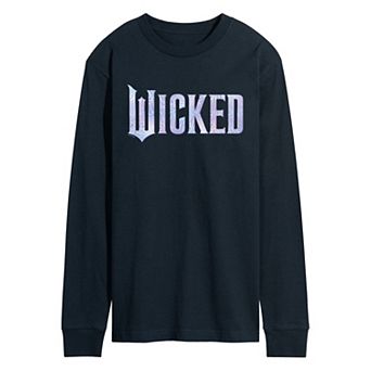 Men's Wicked For Good Logo Butterfly Sparkle Long Sleeve Graphic Tee