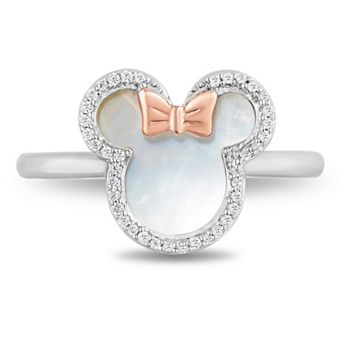 Disney's Minnie Mouse Mother-of-Pearl & 1/10 Carat T.W. Diamond Ring