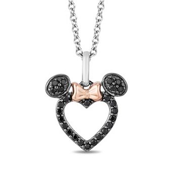 Disney's Minnie Mouse 10k Rose Gold Over Silver 1/5 Carat T.W. Diamond Pendant Necklace