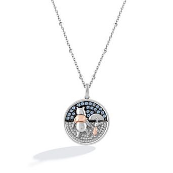 Disney's Winnie the Pooh 1/10 Carat T.W. Diamond & Swiss Blue Topaz Pendant Necklace