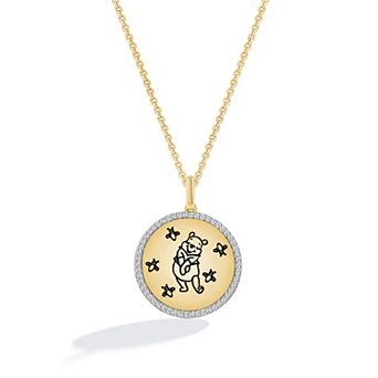 Disney’s Winnie the Pooh Sterling Silver 1/8 Carat T.W. Diamond Pendant Necklace