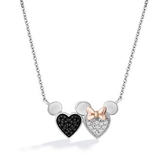 Disney's Mickey & Minnie Mouse Sterling Silver 1/5 Carat T.W. Diamond Pendant Necklace