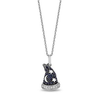 Disney's Fantasia Sorcerer Mickey Hat Sapphire & Diamond Accent Pendant Necklace
