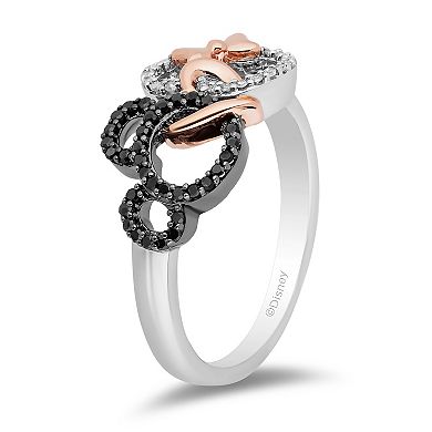 Disney's Mickey & Minnie Sterling Silver 1/6 Carat T.W. Diamond Ring