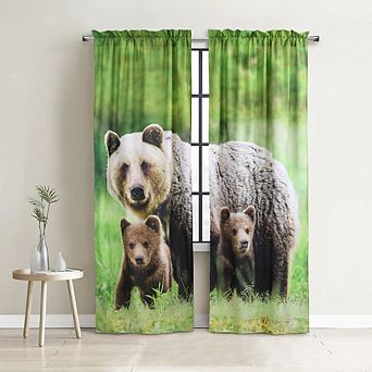 100% Polyester Photo Real Light Filtering Nature-Inspired Ambiance Curtain Panels Pair