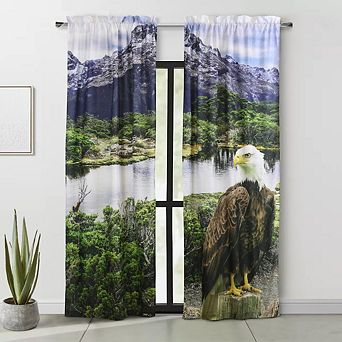 100% Polyester Photo Real Light Filtering Nature-Inspired Ambiance Curtain Panels Pair
