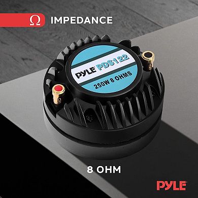 Pyle 1.5'' Aluminum Horn Driver - 1-3/8'' x 18 TPI Threads - 500W Peak Power - Black - 1ct