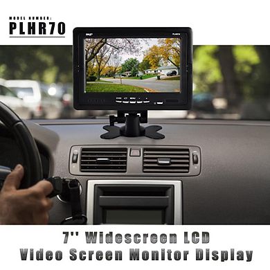 Pyle 7'' Car Video Monitor Display Screen - Widescreen LCD, Dual RCA Inputs, Headrest Mountable