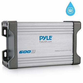 Pyle 2-Channel Waterproof Rated Marine Amplifier - Compact Audio Component System - 600W - Black
