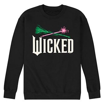 Men's Wicked For Good Logo Broomstick & Wand Fleece Sweatshirt