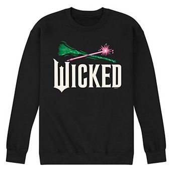 Men's Wicked For Good Logo Broomstick & Wand Fleece Sweatshirt