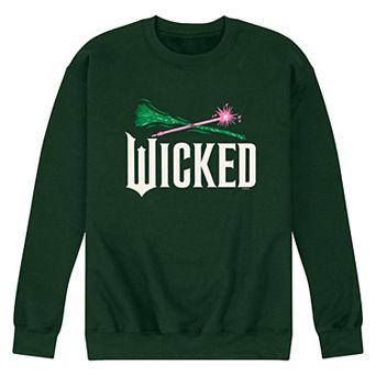 Men's Wicked For Good Logo Broomstick & Wand Fleece Sweatshirt