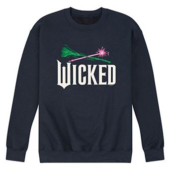 Men's Wicked For Good Logo Broomstick & Wand Fleece Sweatshirt