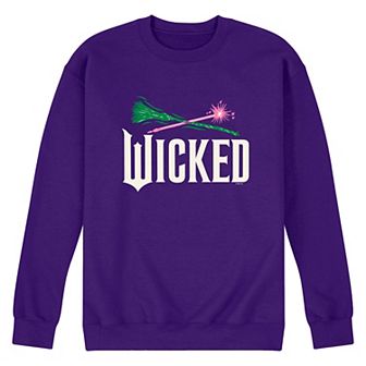 Men's Wicked For Good Logo Broomstick & Wand Fleece Sweatshirt