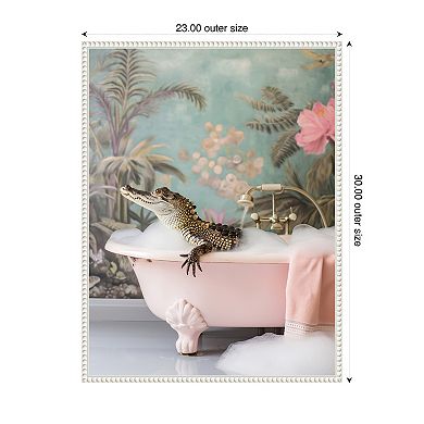 Clean Croc by Niky Rahner Framed Canvas Wall Art Print