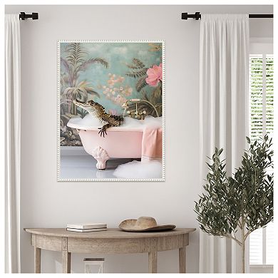 Clean Croc by Niky Rahner Framed Canvas Wall Art Print