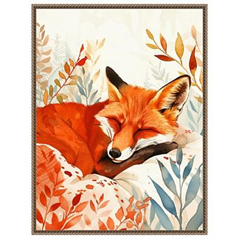 Napping Fox by Justyna Jaszke Framed Canvas Wall Art Print