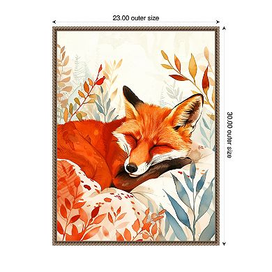 Napping Fox by Justyna Jaszke Framed Canvas Wall Art Print