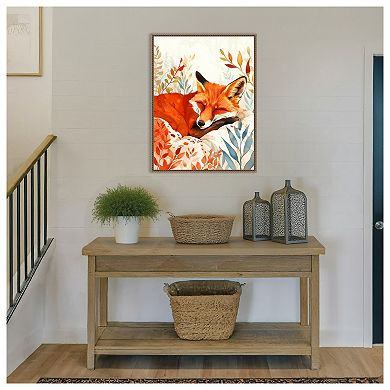 Napping Fox by Justyna Jaszke Framed Canvas Wall Art Print