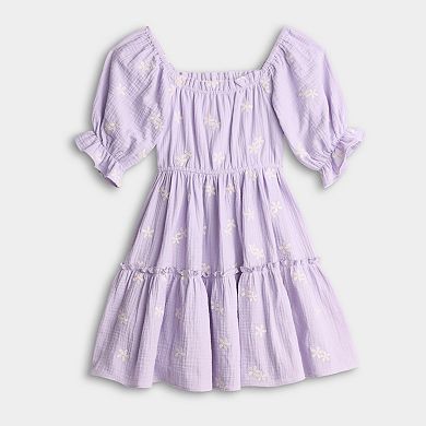 Girls 7-16 Rare Editions Smocked Embroidered A-Line Dress