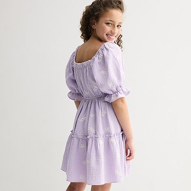 Girls 7-16 Rare Editions Smocked Embroidered A-Line Dress