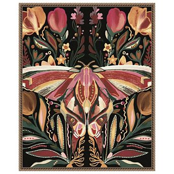 Moth Abstract by Josie George Framed Canvas Wall Art Print