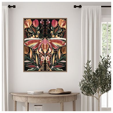 Moth Abstract by Josie George Framed Canvas Wall Art Print