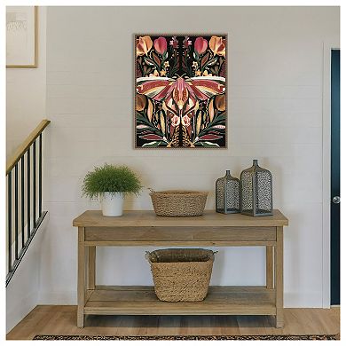 Moth Abstract by Josie George Framed Canvas Wall Art Print