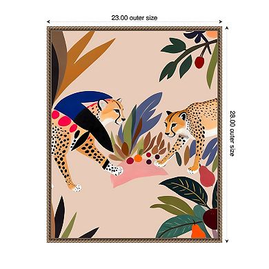 Cheetah Jungle Picnic by Uma Gokhale Framed Canvas Wall Art Print