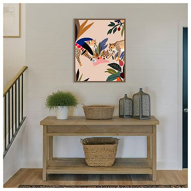 Cheetah Jungle Picnic by Uma Gokhale Framed Canvas Wall Art Print