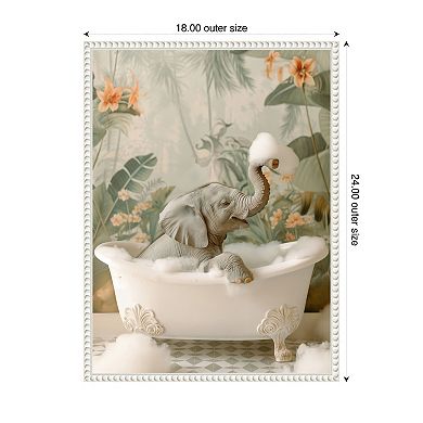 Elephant Bubble Bliss by Niky Rahner Framed Canvas Wall Art Print