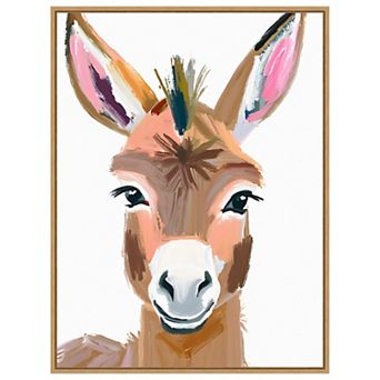 Donkey by Ohkimiko Framed Canvas Wall Art Print