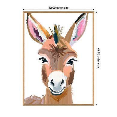 Donkey by Ohkimiko Framed Canvas Wall Art Print
