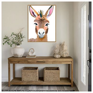 Donkey by Ohkimiko Framed Canvas Wall Art Print