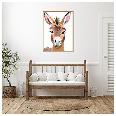 Donkey by Ohkimiko Framed Canvas Wall Art Print