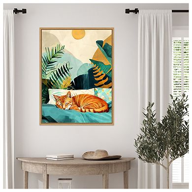 Cats Life Nap by Justyna Jaszke Framed Canvas Wall Art Print