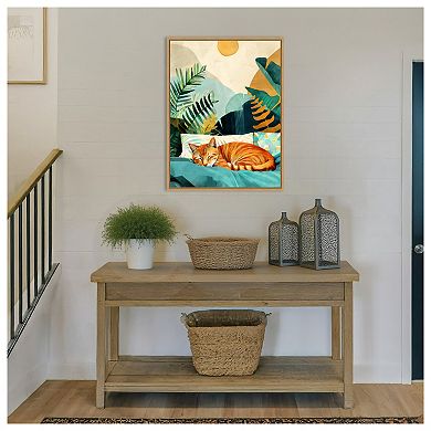 Cats Life Nap by Justyna Jaszke Framed Canvas Wall Art Print