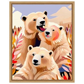 Polar Bears by Uma Gokhale Framed Canvas Wall Art Print