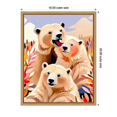 Polar Bears by Uma Gokhale Framed Canvas Wall Art Print