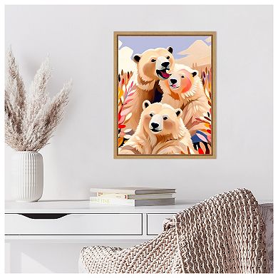 Polar Bears by Uma Gokhale Framed Canvas Wall Art Print