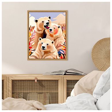 Polar Bears by Uma Gokhale Framed Canvas Wall Art Print