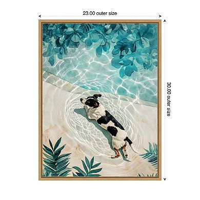 Dogs Life Swimming by Justyna Jaszke Framed Canvas Wall Art Print