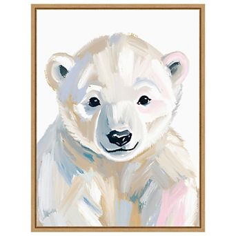 Polar Bear Cub by Ohkimiko Framed Canvas Wall Art Print