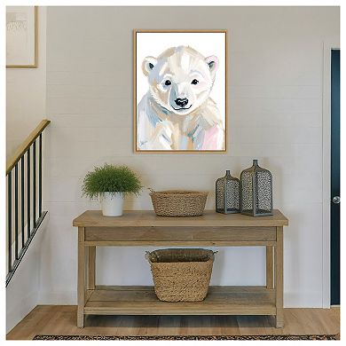 Polar Bear Cub by Ohkimiko Framed Canvas Wall Art Print