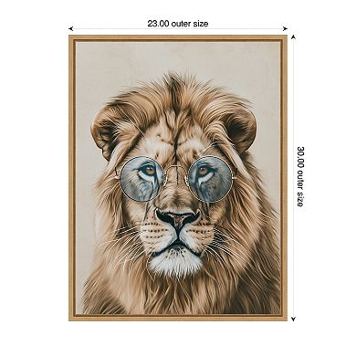 Cool Cat by Mowzu Framed Canvas Wall Art Print