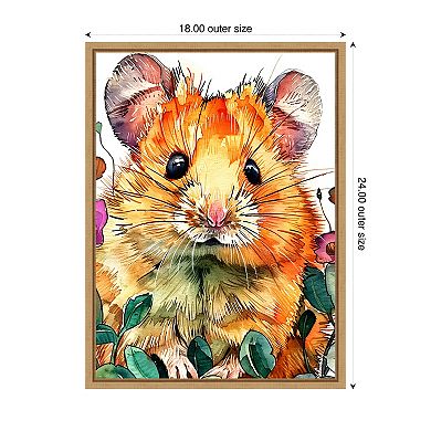 Hamster by Justyna Jaszke Framed Canvas Wall Art Print