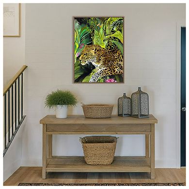 Leopard King by Josie George Framed Canvas Wall Art Print