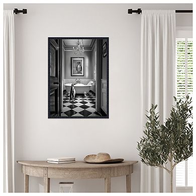 Penguin Bath Time by Niky Rahner Framed Canvas Wall Art Print